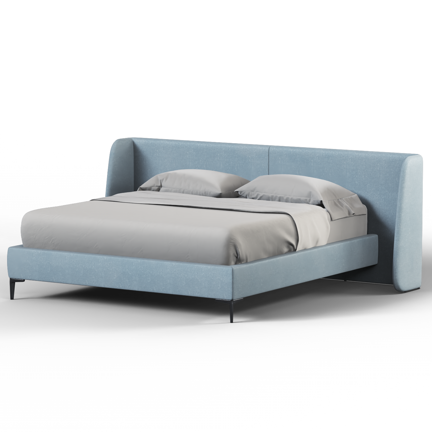 Abbey Uphlostered Bed with Structured Headboard and Refined Lines