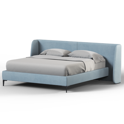 Abbey Uphlostered Bed with Structured Headboard and Refined Lines