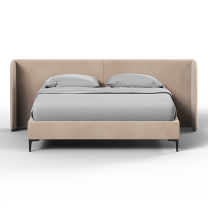 Abbey Uphlostered Bed with Structured Headboard and Refined Lines