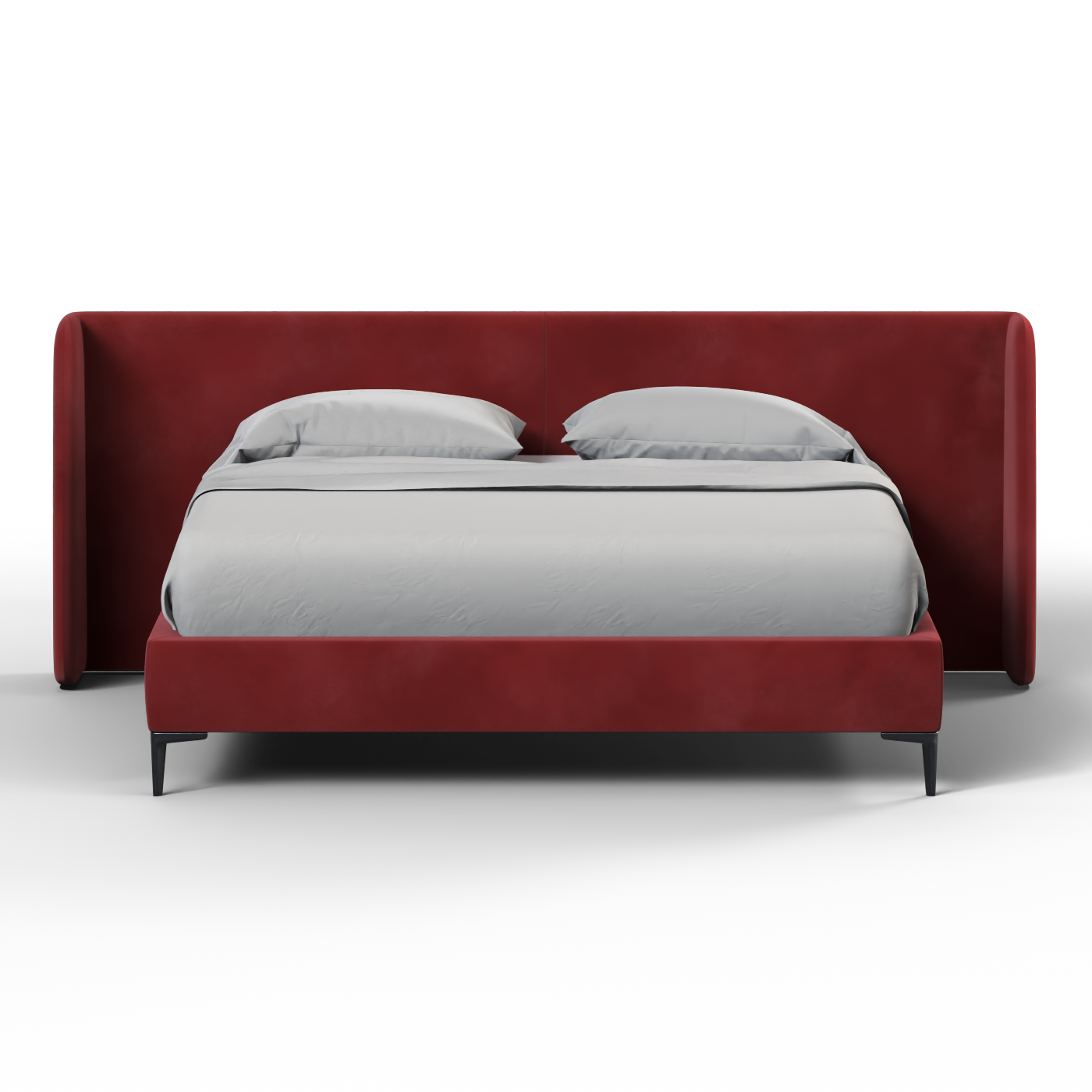 Abbey Uphlostered Bed with Structured Headboard and Refined Lines