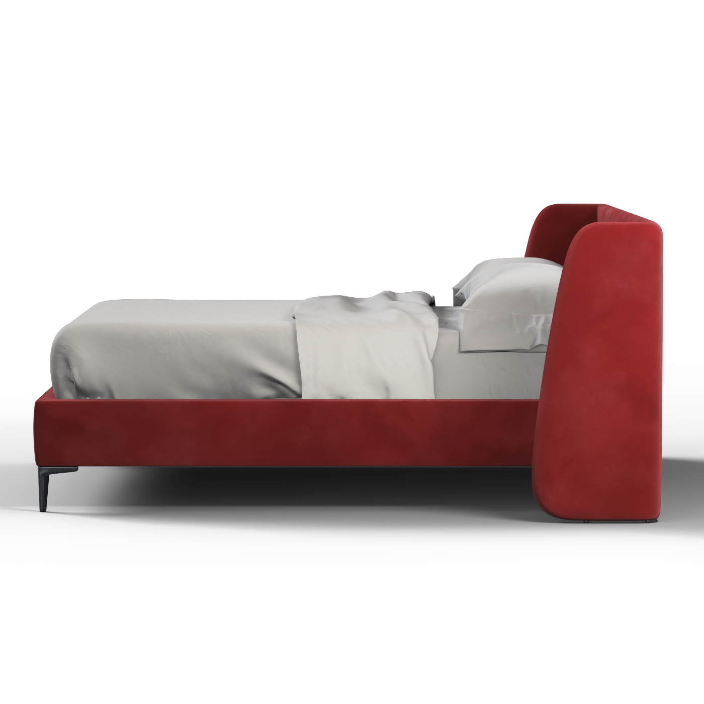 Abbey Uphlostered Bed with Structured Headboard and Refined Lines