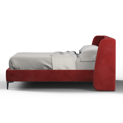 Abbey Uphlostered Bed with Structured Headboard and Refined Lines