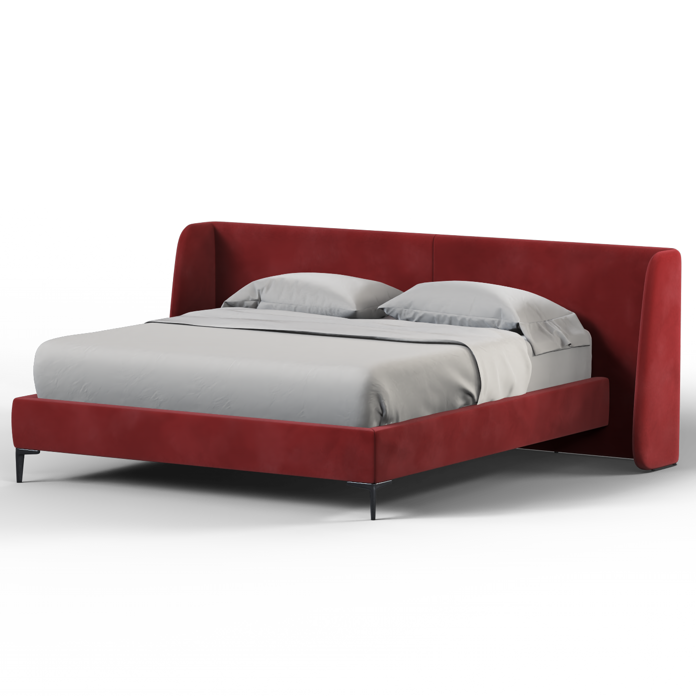 Abbey Uphlostered Bed with Structured Headboard and Refined Lines