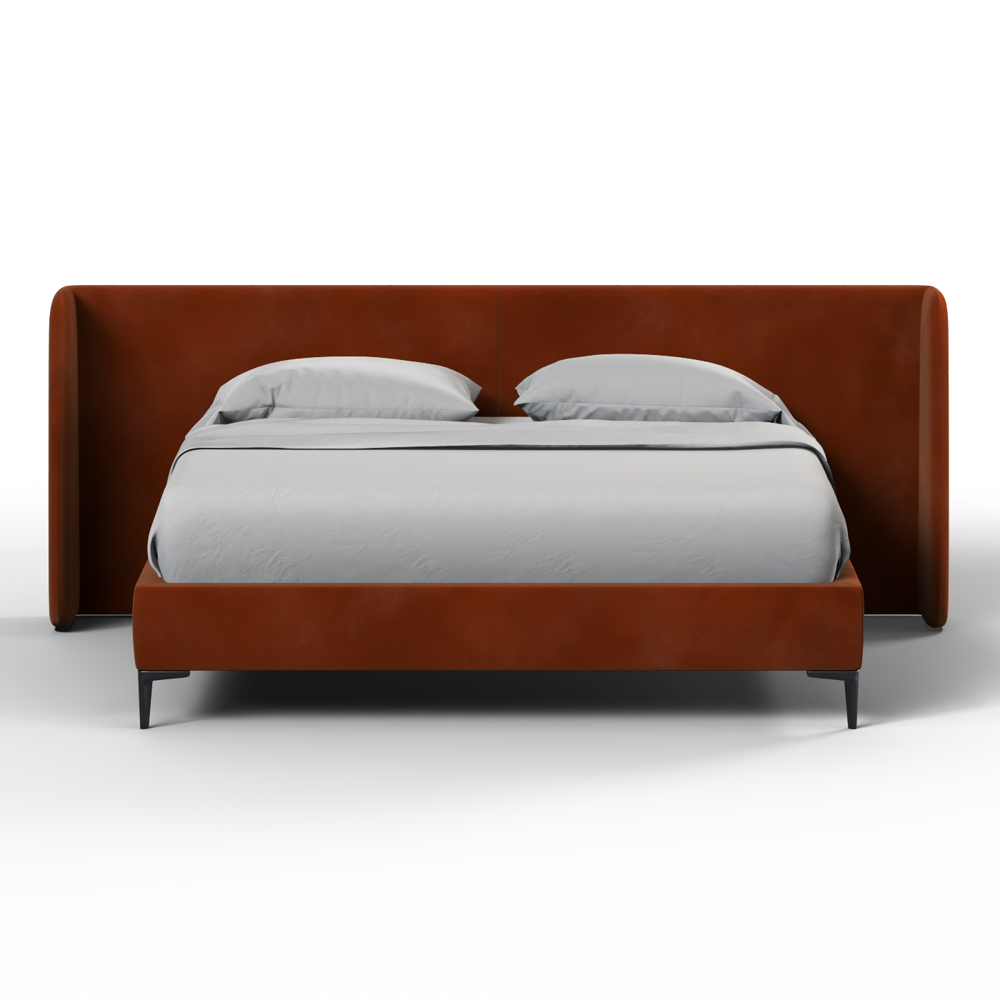 Abbey Uphlostered Bed with Structured Headboard and Refined Lines