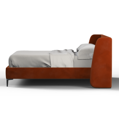 Abbey Uphlostered Bed with Structured Headboard and Refined Lines
