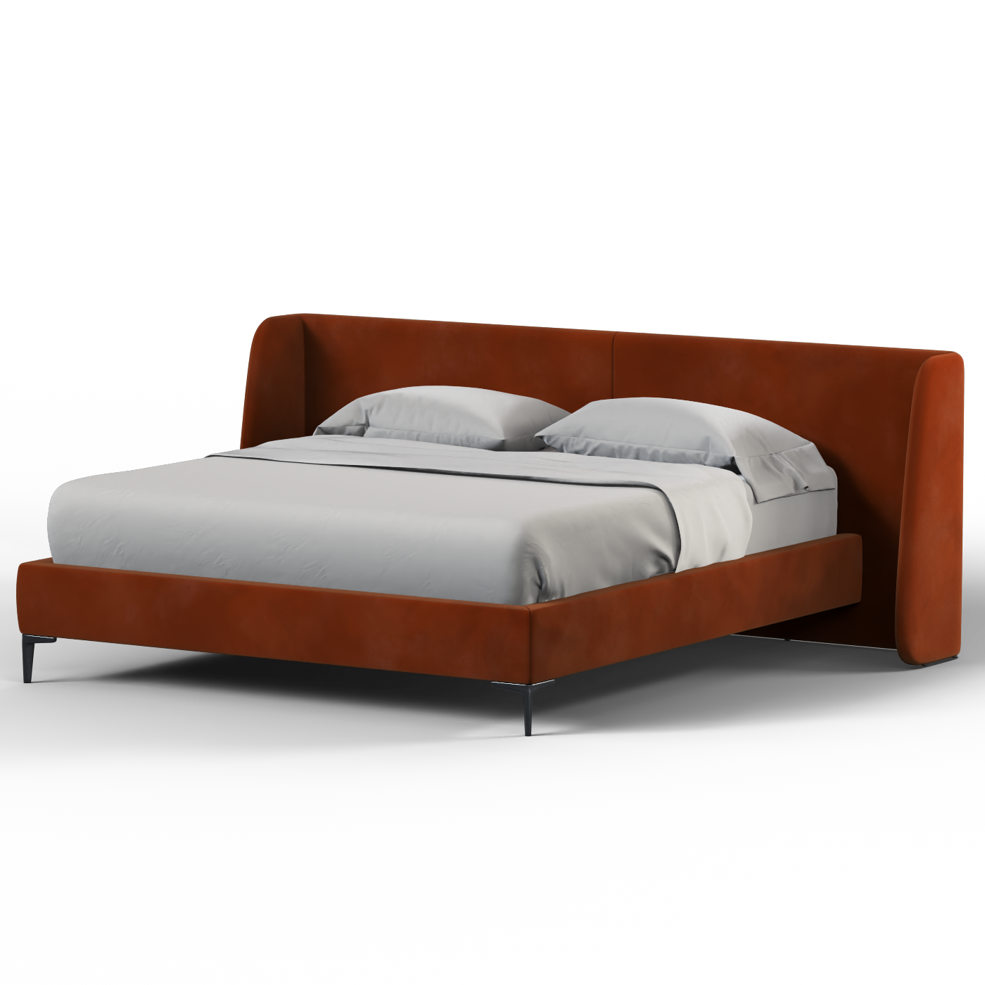 Abbey Uphlostered Bed with Structured Headboard and Refined Lines