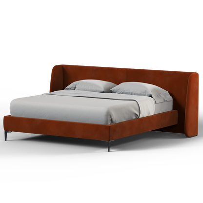 Abbey Uphlostered Bed with Structured Headboard and Refined Lines