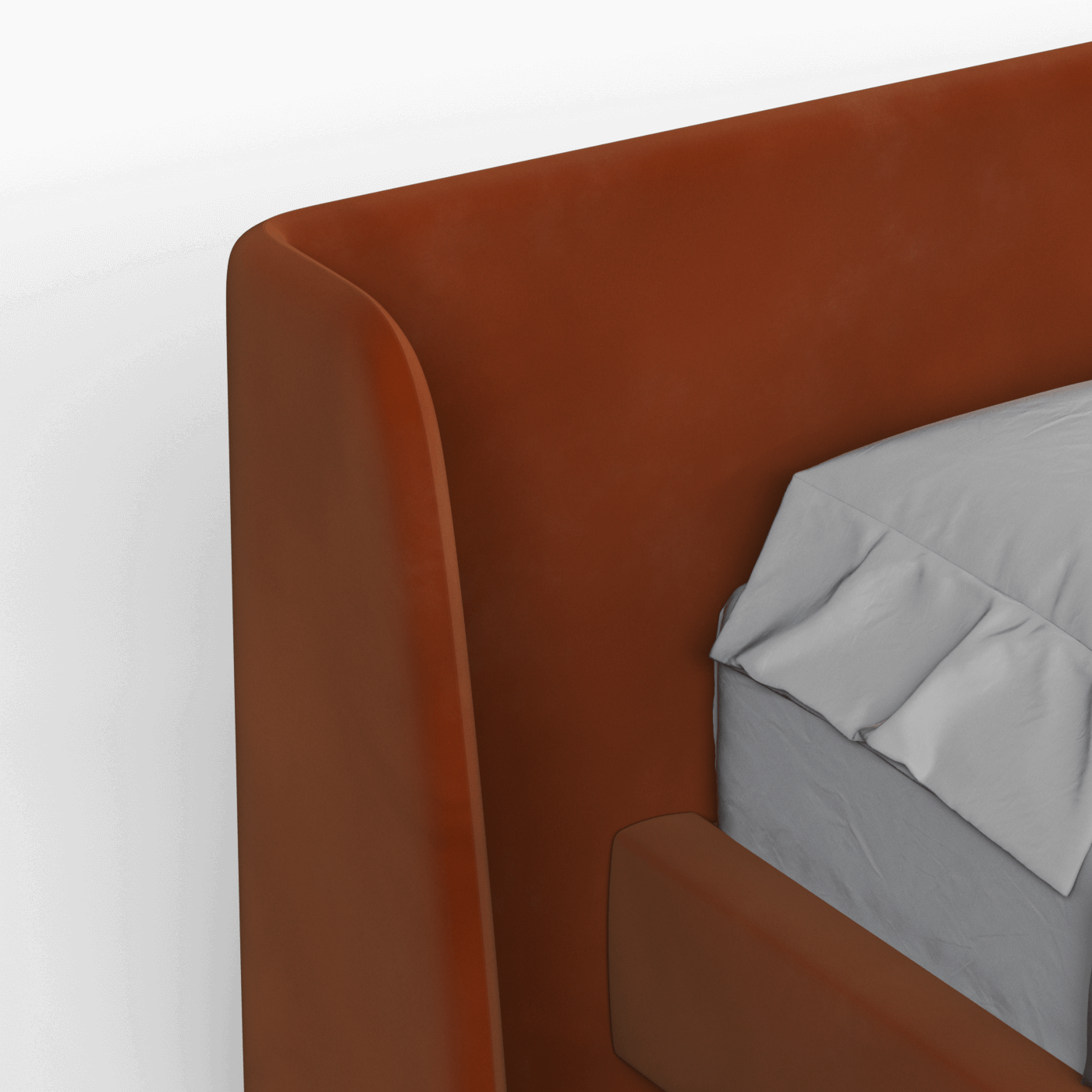 Abbey Uphlostered Bed with Structured Headboard and Refined Lines