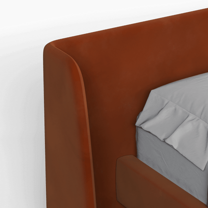 Abbey Uphlostered Bed with Structured Headboard and Refined Lines