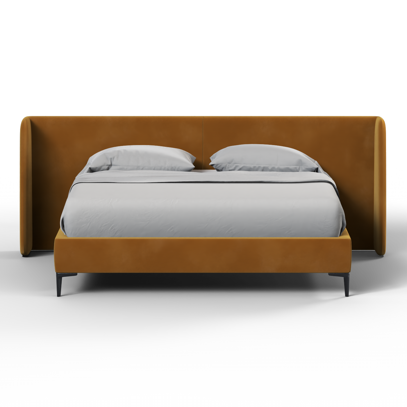 Abbey Uphlostered Bed with Structured Headboard and Refined Lines