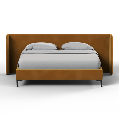 Abbey Uphlostered Bed with Structured Headboard and Refined Lines