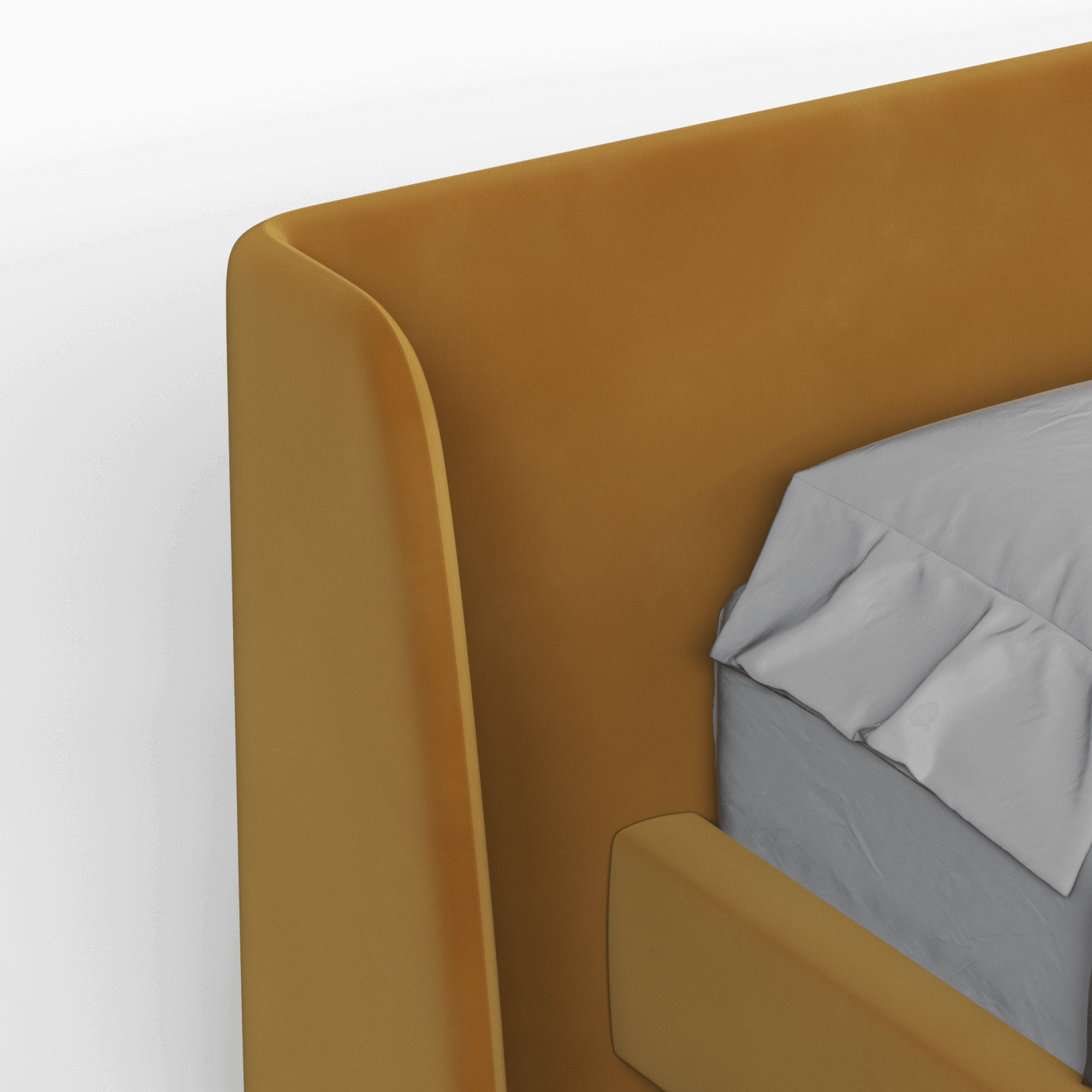 Abbey Uphlostered Bed with Structured Headboard and Refined Lines