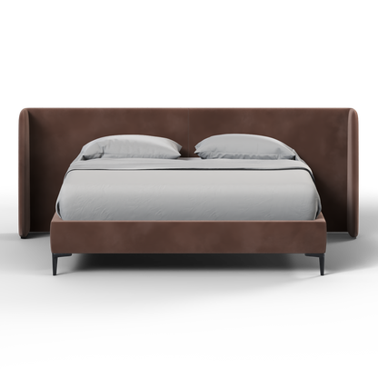 Abbey Uphlostered Bed with Structured Headboard and Refined Lines