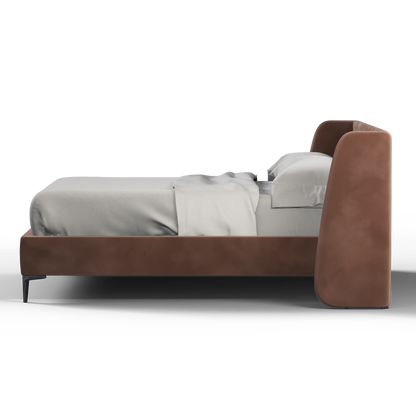 Abbey Uphlostered Bed with Structured Headboard and Refined Lines