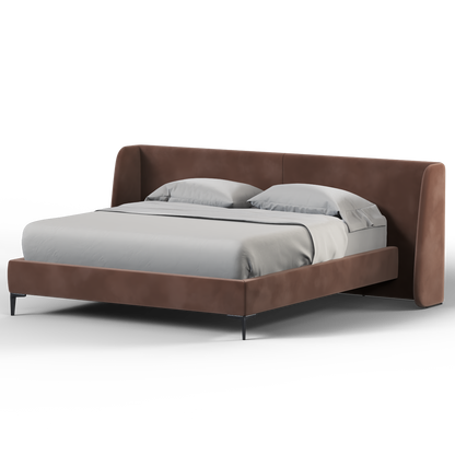 Abbey Uphlostered Bed with Structured Headboard and Refined Lines