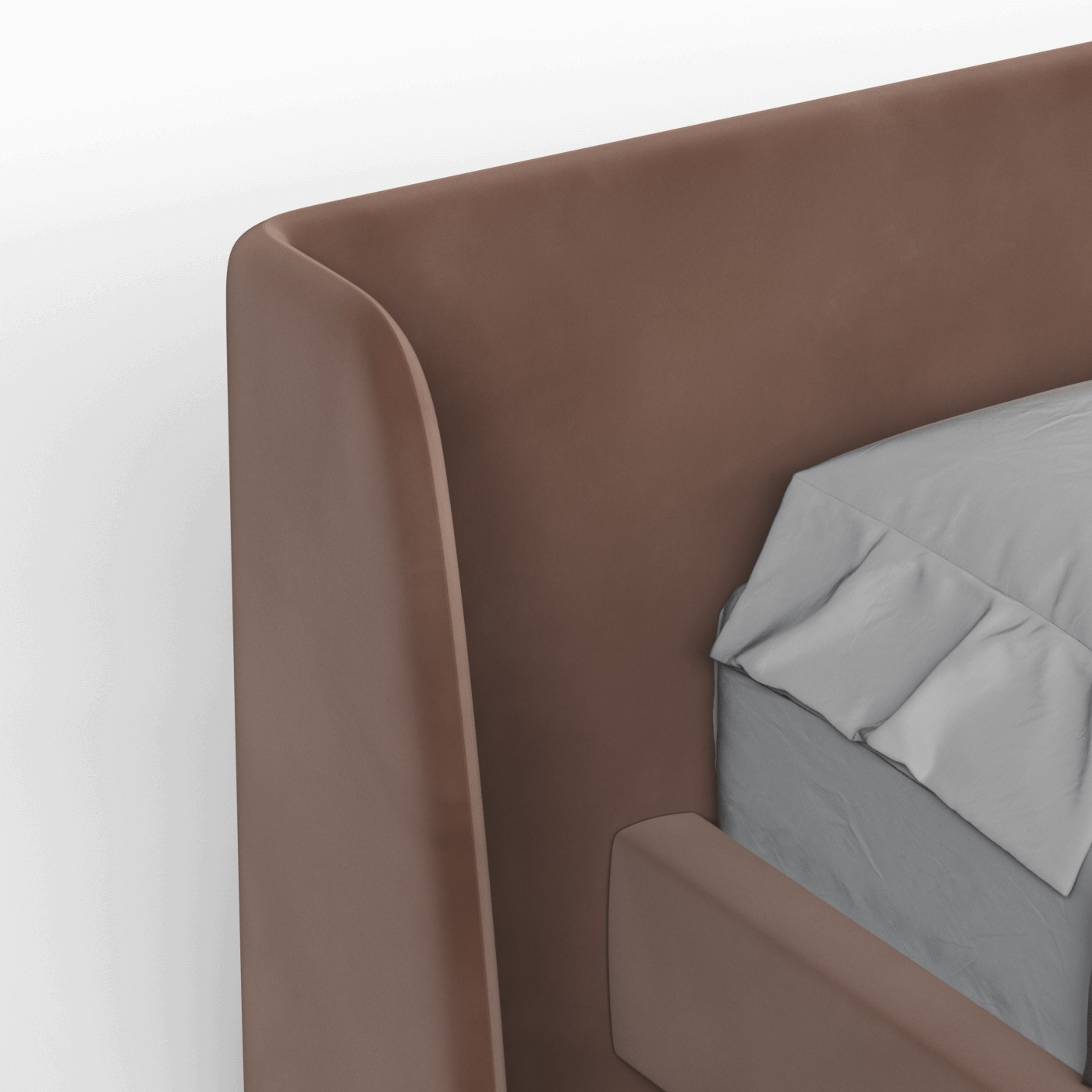 Abbey Uphlostered Bed with Structured Headboard and Refined Lines