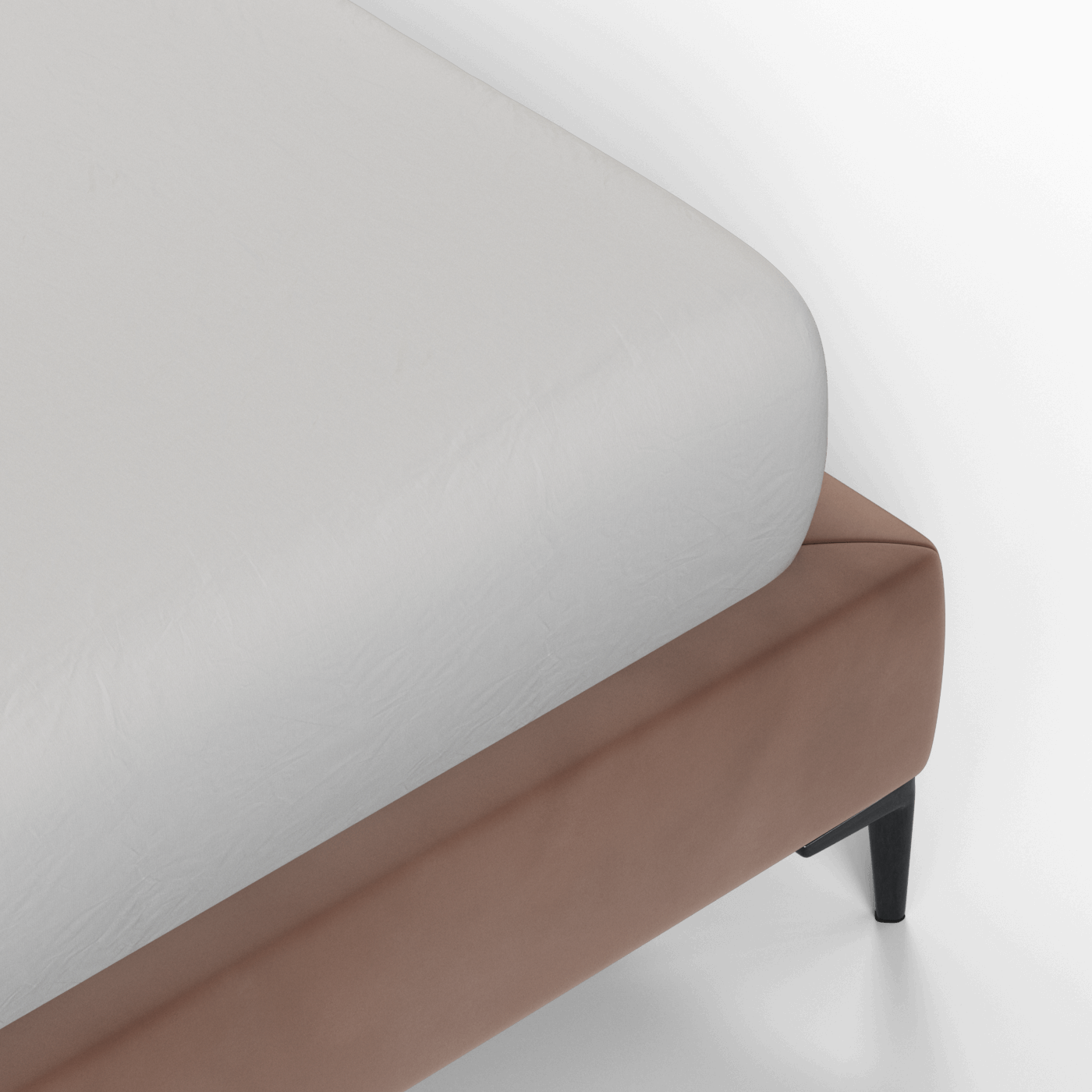 Abbey Uphlostered Bed with Structured Headboard and Refined Lines