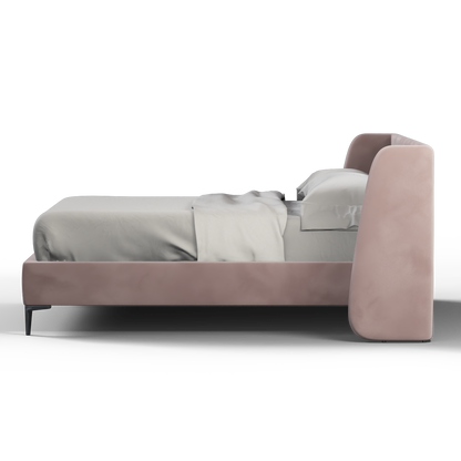Abbey Uphlostered Bed with Structured Headboard and Refined Lines
