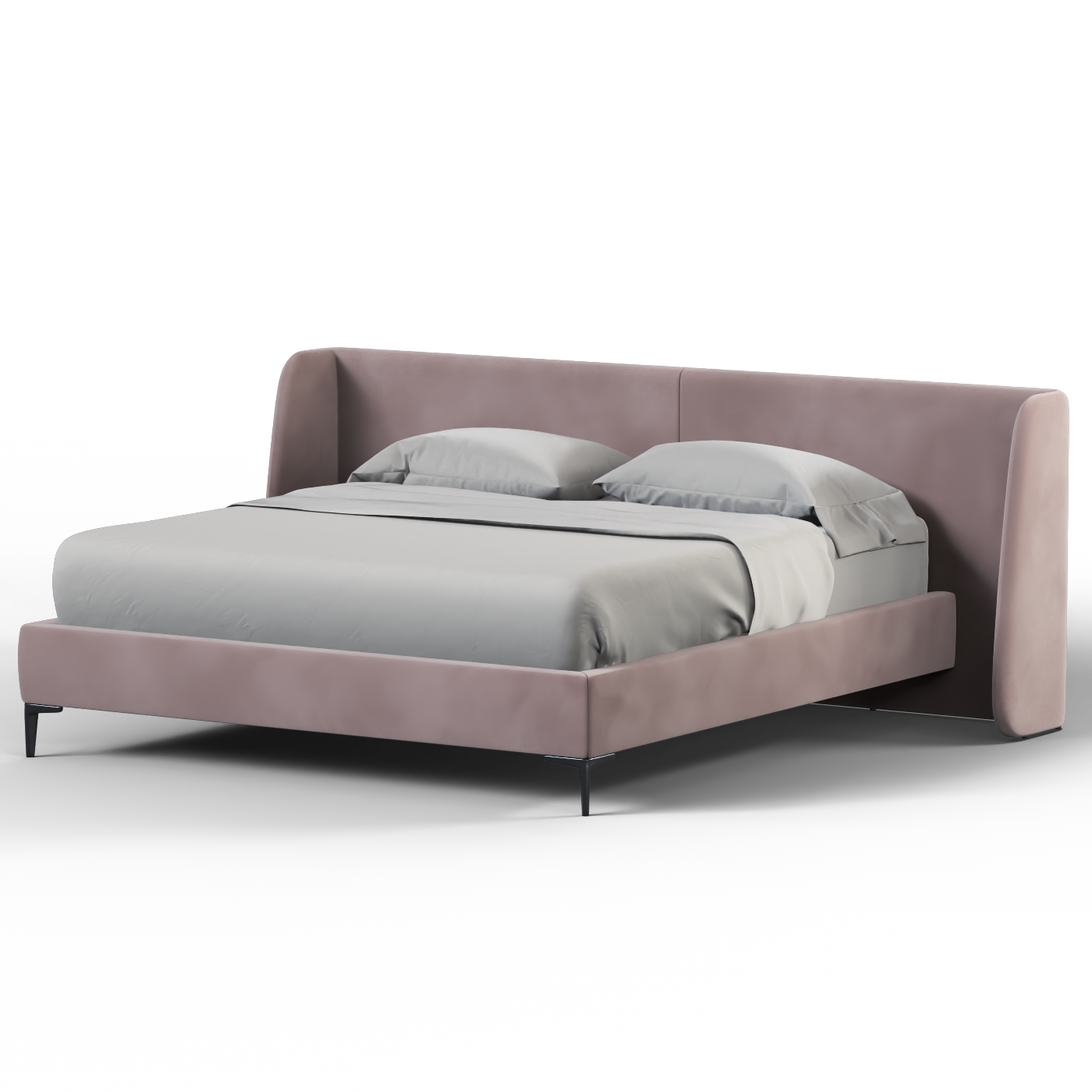 Abbey Uphlostered Bed with Structured Headboard and Refined Lines