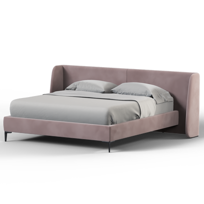 Abbey Uphlostered Bed with Structured Headboard and Refined Lines
