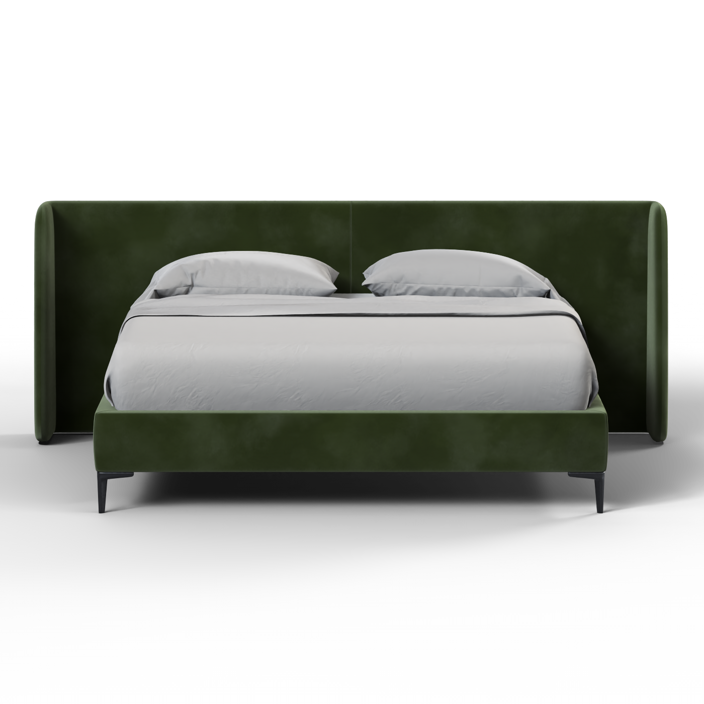 Abbey Uphlostered Bed with Structured Headboard and Refined Lines
