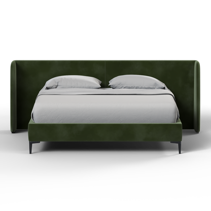 Abbey Uphlostered Bed with Structured Headboard and Refined Lines
