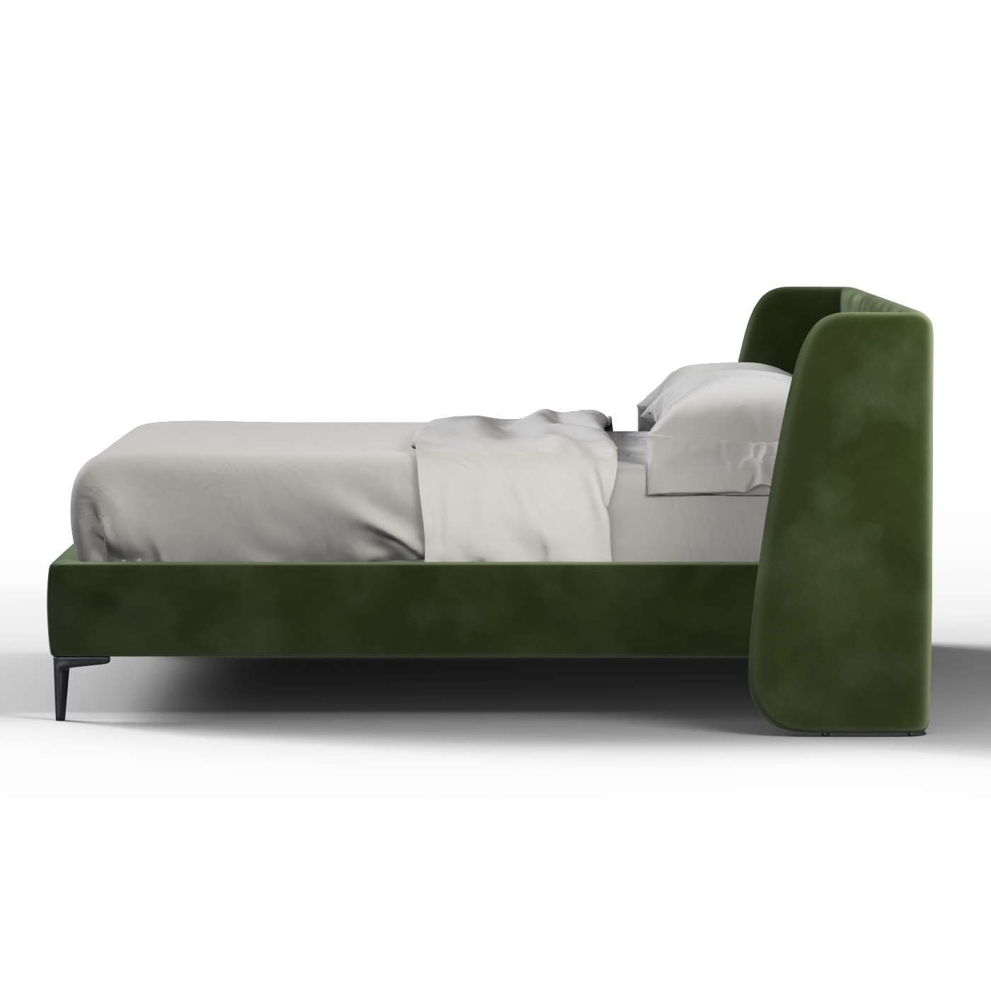 Abbey Uphlostered Bed with Structured Headboard and Refined Lines