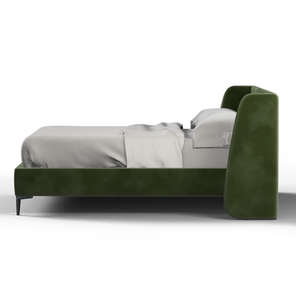 Abbey Uphlostered Bed with Structured Headboard and Refined Lines