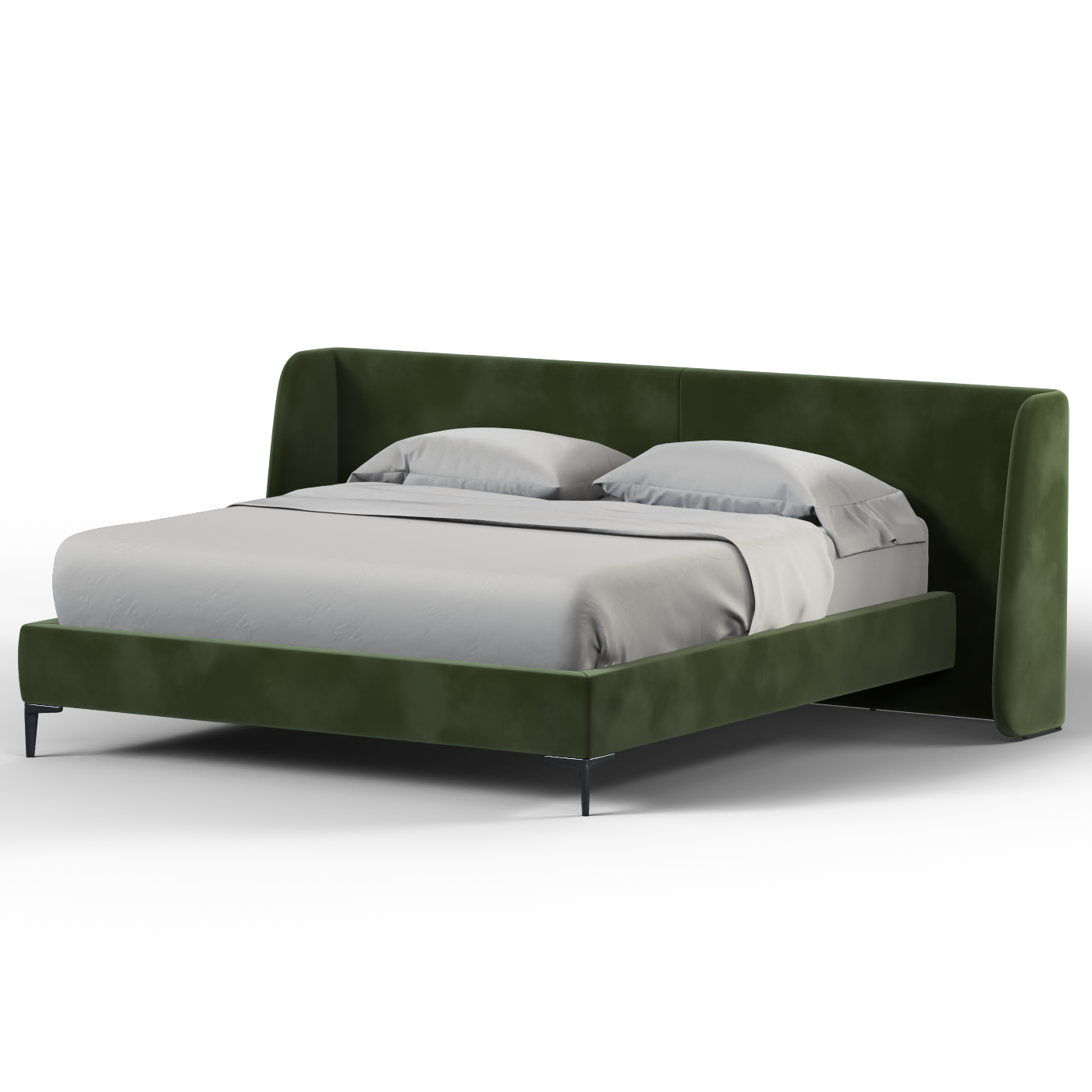 Abbey Uphlostered Bed with Structured Headboard and Refined Lines