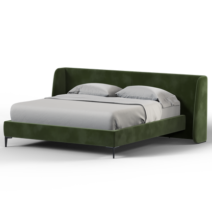 Abbey Uphlostered Bed with Structured Headboard and Refined Lines