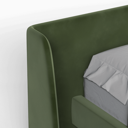 Abbey Uphlostered Bed with Structured Headboard and Refined Lines