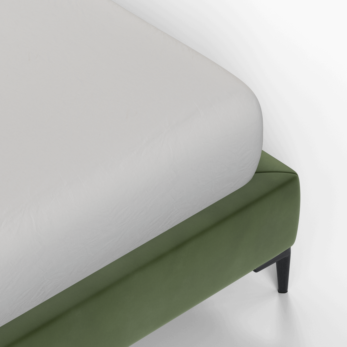 Abbey Uphlostered Bed with Structured Headboard and Refined Lines