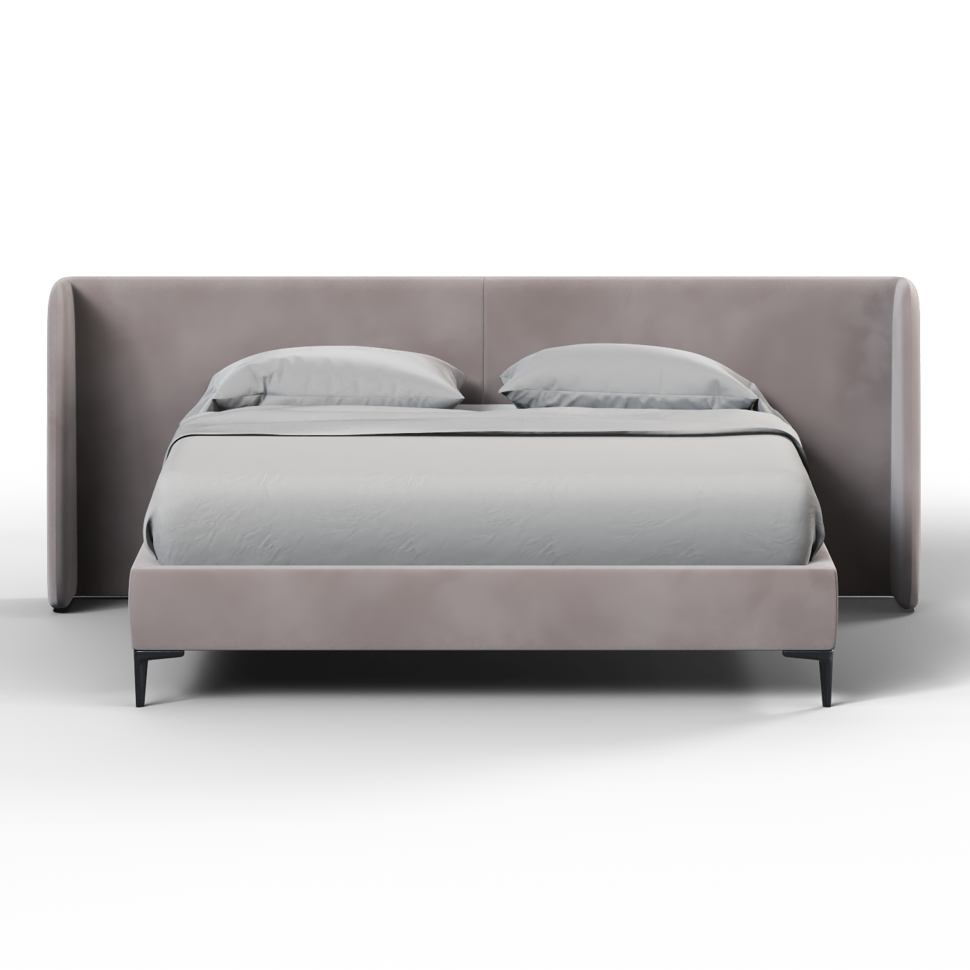 Abbey Uphlostered Bed with Structured Headboard and Refined Lines