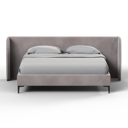 Abbey Uphlostered Bed with Structured Headboard and Refined Lines