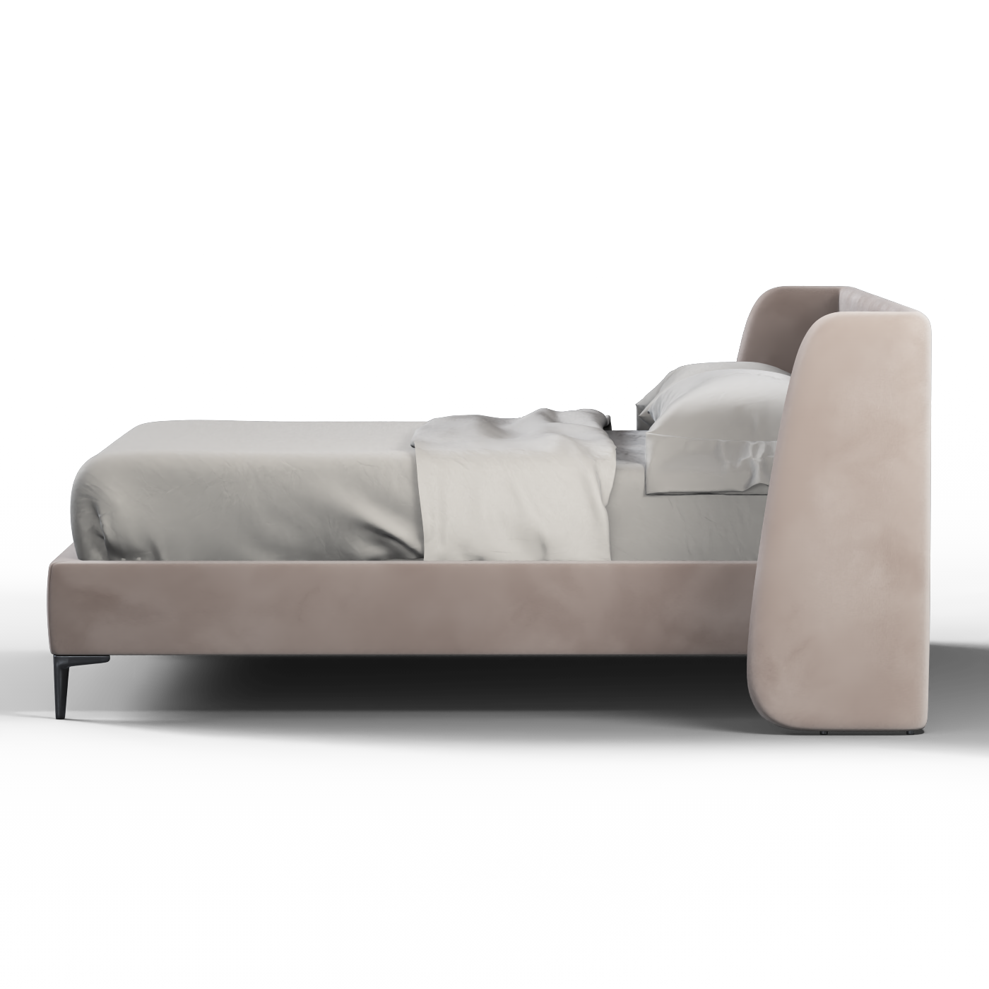 Abbey Uphlostered Bed with Structured Headboard and Refined Lines