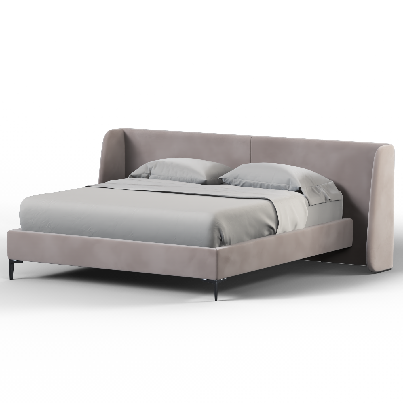 Abbey Uphlostered Bed with Structured Headboard and Refined Lines