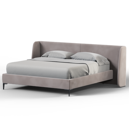 Abbey Uphlostered Bed with Structured Headboard and Refined Lines