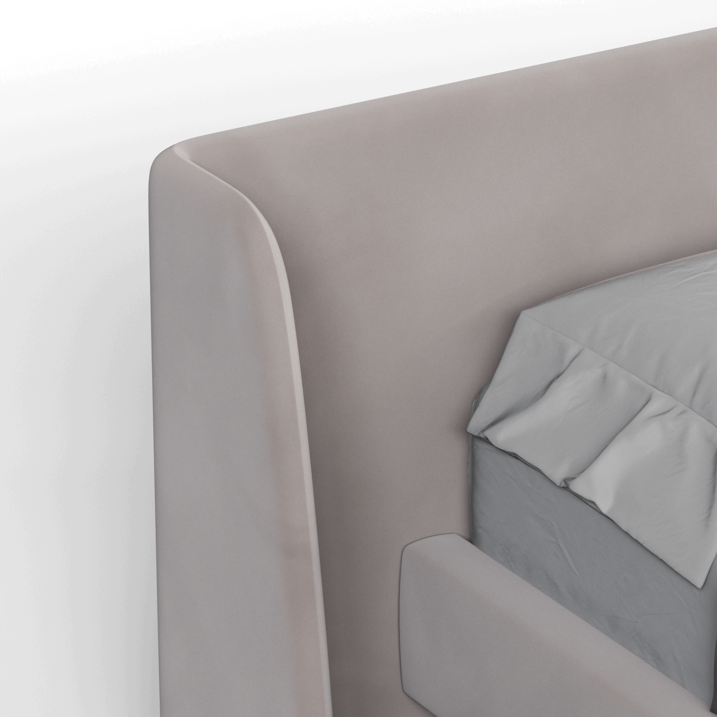 Abbey Uphlostered Bed with Structured Headboard and Refined Lines