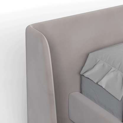 Abbey Uphlostered Bed with Structured Headboard and Refined Lines