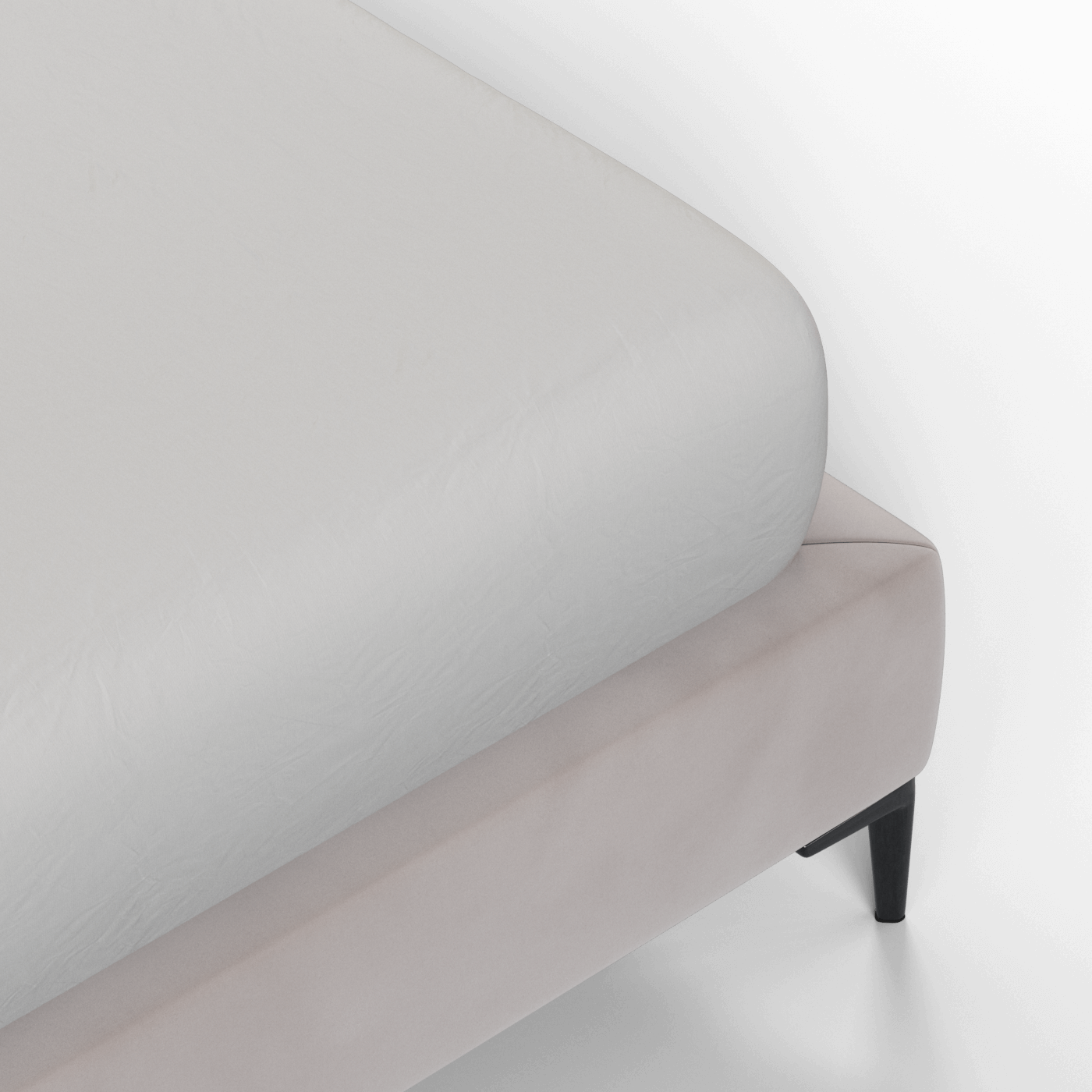 Abbey Uphlostered Bed with Structured Headboard and Refined Lines