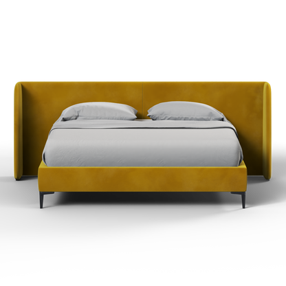Abbey Uphlostered Bed with Structured Headboard and Refined Lines