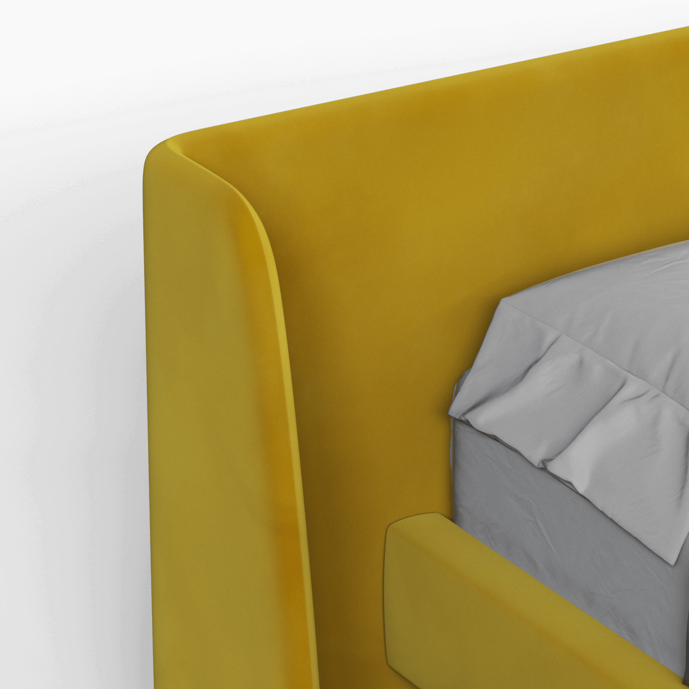 Abbey Uphlostered Bed with Structured Headboard and Refined Lines