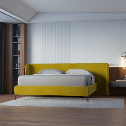 Abbey Uphlostered Bed with Structured Headboard and Refined Lines