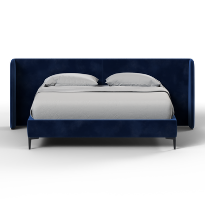 Abbey Uphlostered Bed with Structured Headboard and Refined Lines