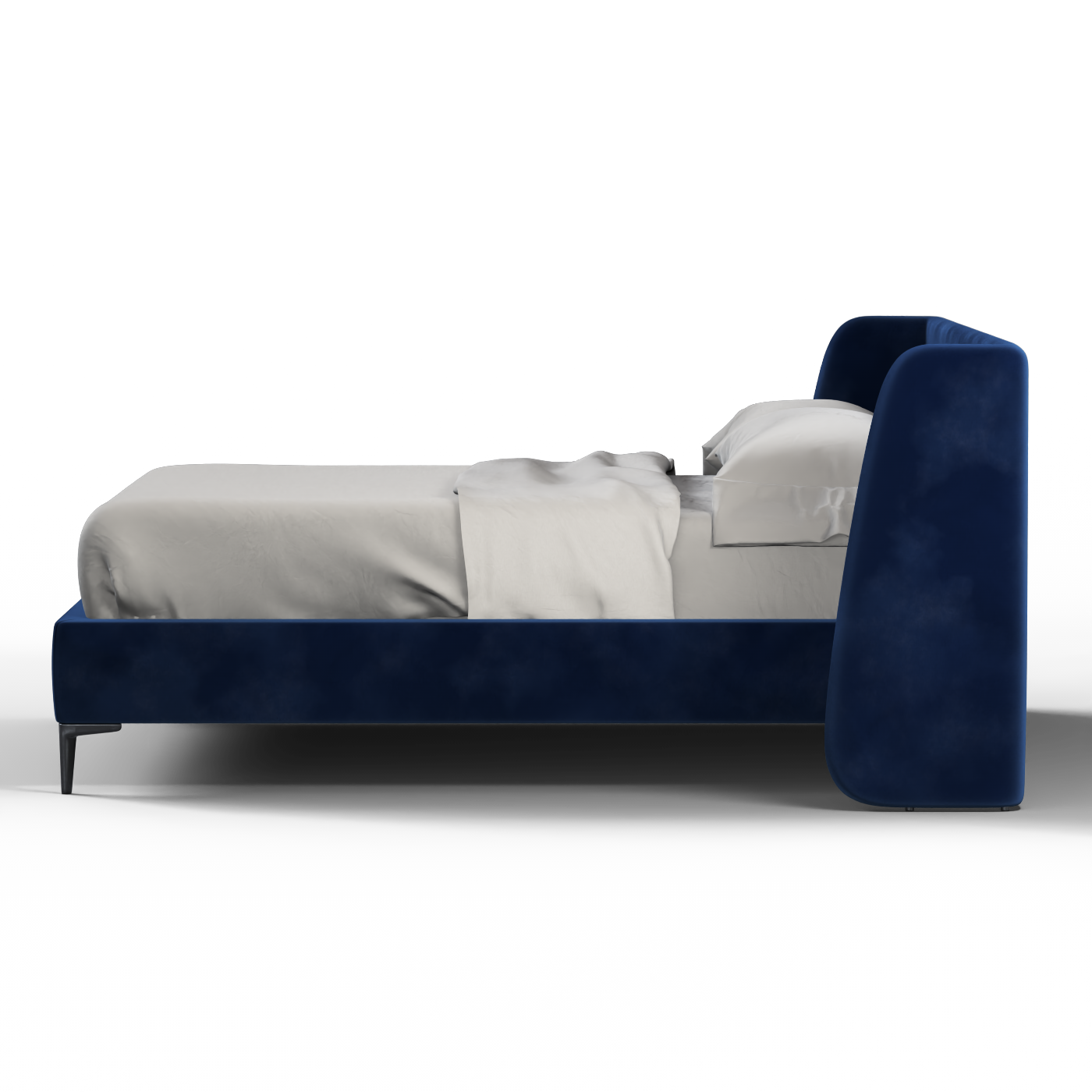 Abbey Uphlostered Bed with Structured Headboard and Refined Lines