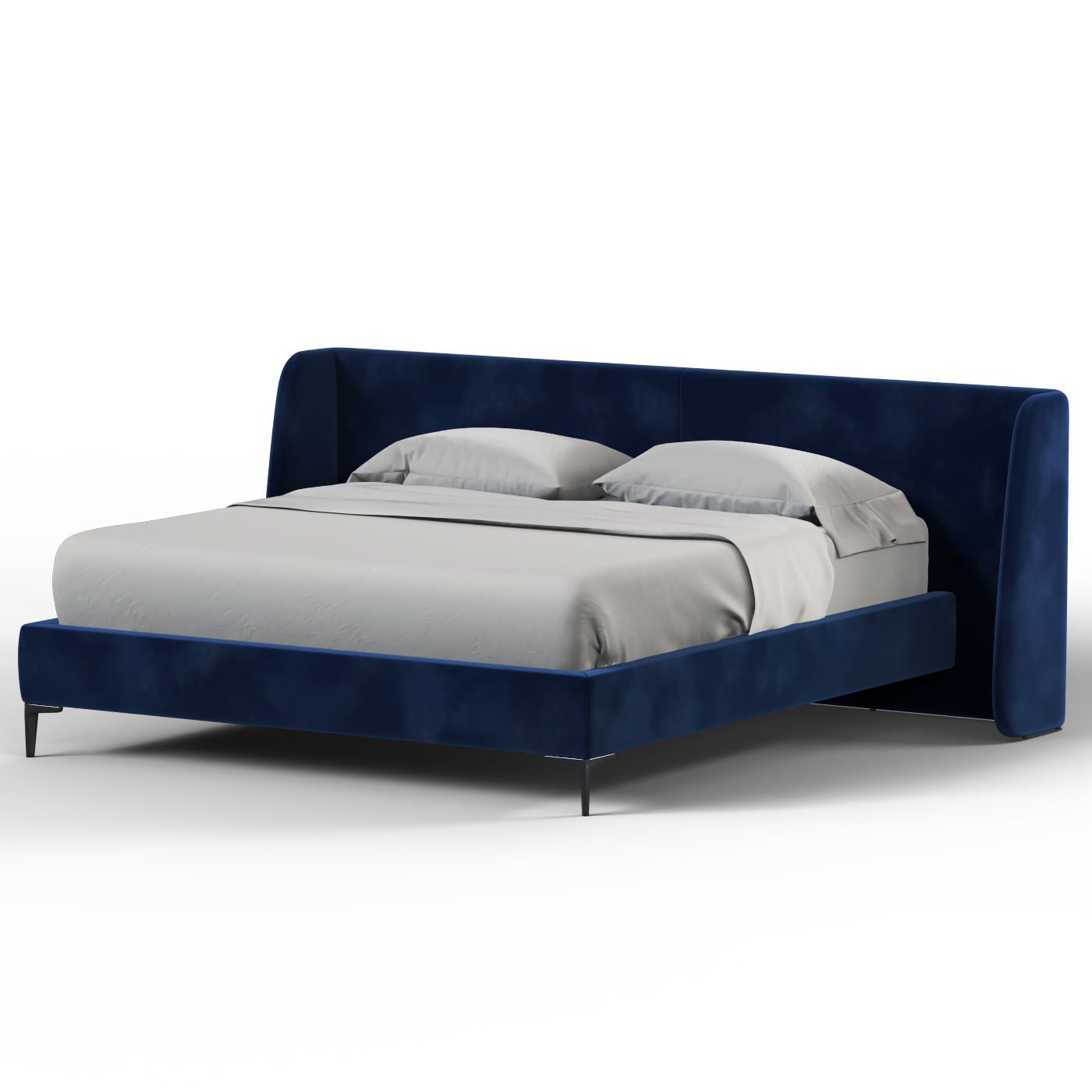 Abbey Uphlostered Bed with Structured Headboard and Refined Lines