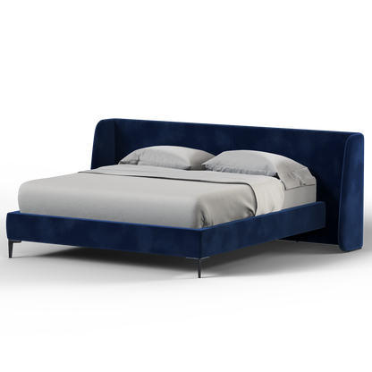 Abbey Uphlostered Bed with Structured Headboard and Refined Lines