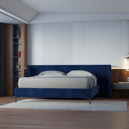 Abbey Uphlostered Bed with Structured Headboard and Refined Lines