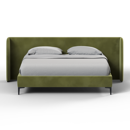 Abbey Uphlostered Bed with Structured Headboard and Refined Lines