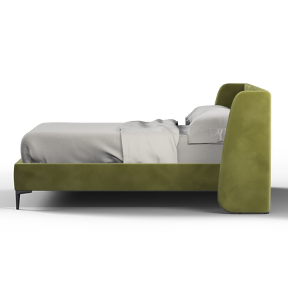 Abbey Uphlostered Bed with Structured Headboard and Refined Lines